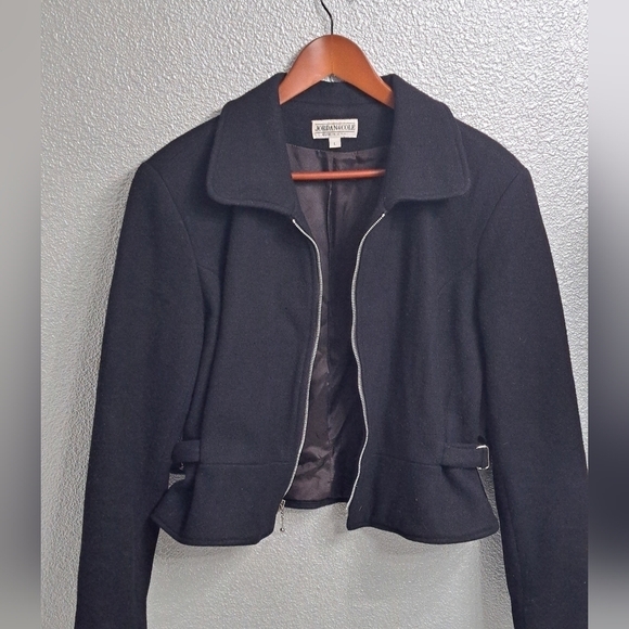 Vintage Black Wool Collared Zip Up Jacket    Size L - Picture 2 of 8